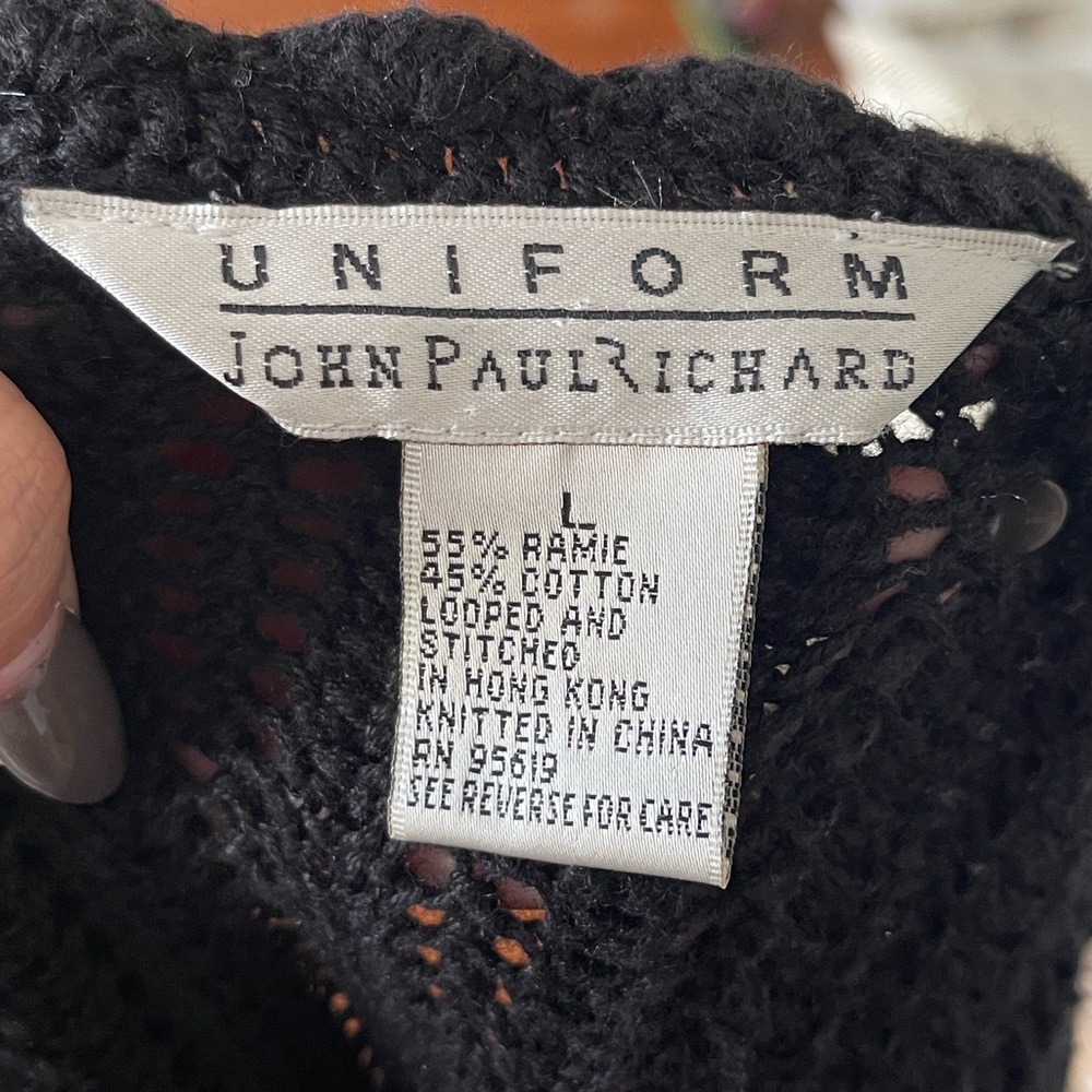 JohnPaulRichard Black Knit Cardigan Size L - Picture 7 of 7